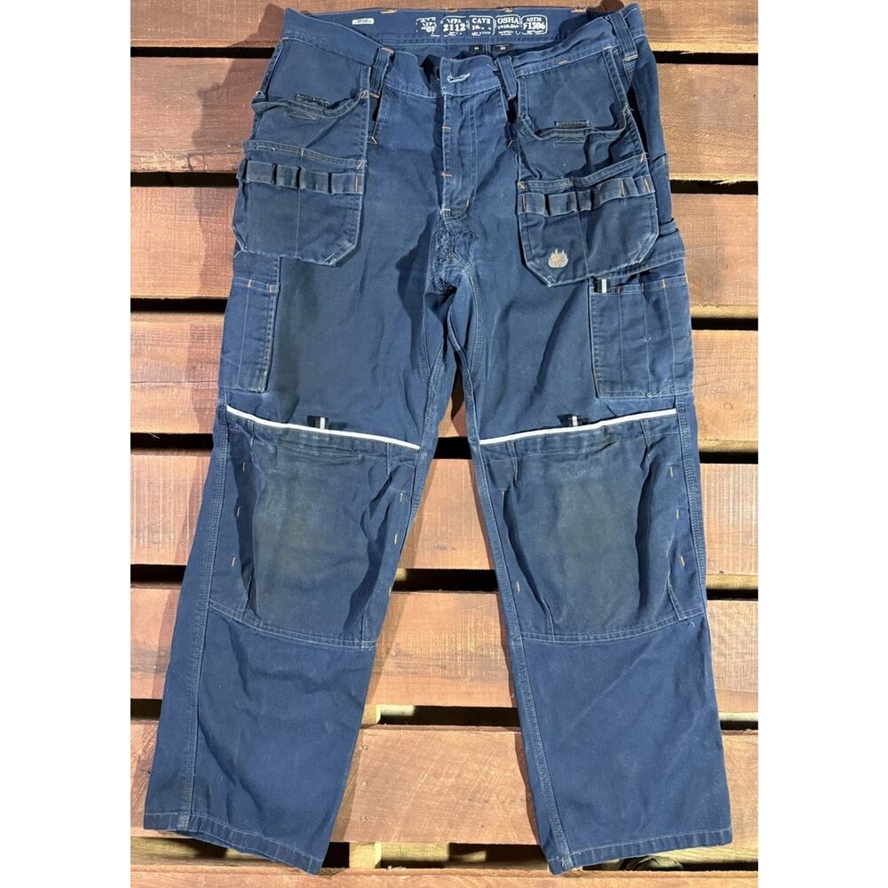 Kontra Nuts & Bolts FR Work Pants Navy 34x30 CAT2 NFPA 2112 Holster Utility Men